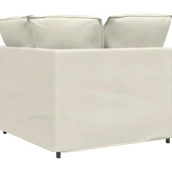 vidaXL Modulaire hoekmodule bank met kussens 100 cm crèmekleurig