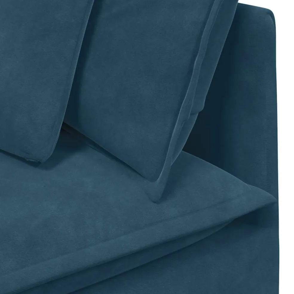 vidaXL Modulaire hoekmodule bank met kussens 100 cm blauw