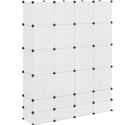 vidaXL Modulaire kast met 18 compartimenten wit 37 x 146 x 180,5 cm