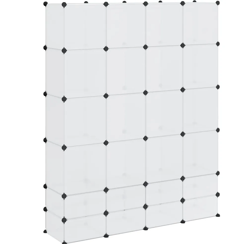 vidaXL Modulaire kast met 18 compartimenten wit 37 x 146 x 180,5 cm
