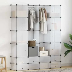 vidaXL Modulaire kast met 18 compartimenten wit 37 x 146 x 180,5 cm