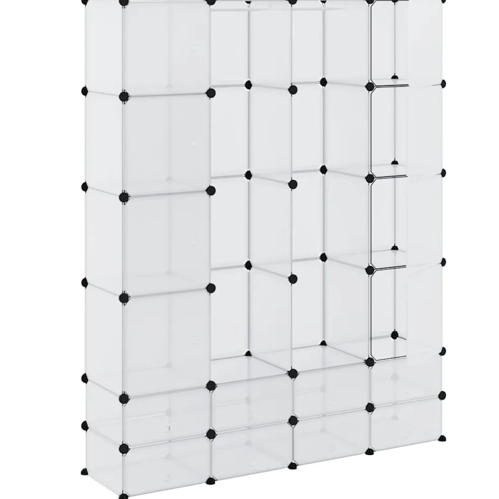 vidaXL Modulaire kast met 18 compartimenten wit 37 x 146 x 180,5 cm