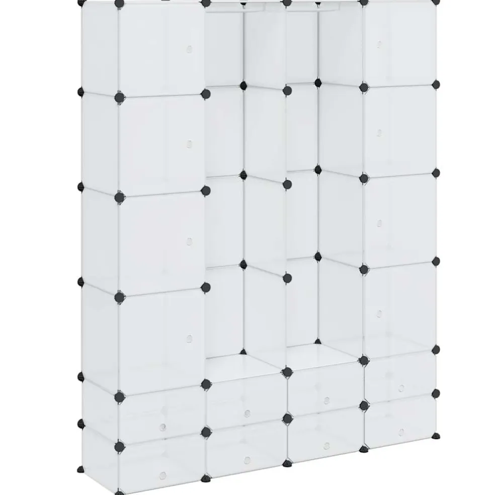 vidaXL Modulaire kast met 18 compartimenten wit 37 x 146 x 180,5 cm