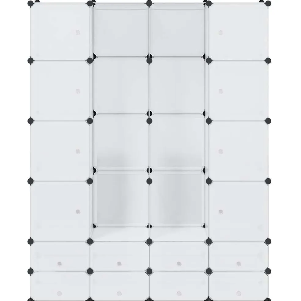 vidaXL Modulaire kast met 18 compartimenten wit 37 x 146 x 180,5 cm