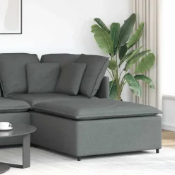 vidaXL Modulaire voetenbank module 100x100x48 cm donkergrijs