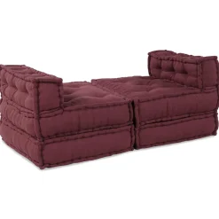 vidaXL Modulair Sofabet Stof Bordeaux 210 x 140 x 56 cm