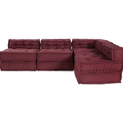 vidaXL Modulair Sofabet Stof Bordeaux 210 x 140 x 56 cm