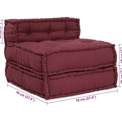 vidaXL Modulair Sofabet Stof Bordeaux 210 x 140 x 56 cm