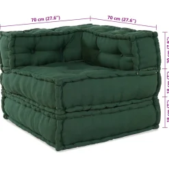 vidaXL Modulair Sofabet 2 st Stof Groen 140 x 70 x 56 cm