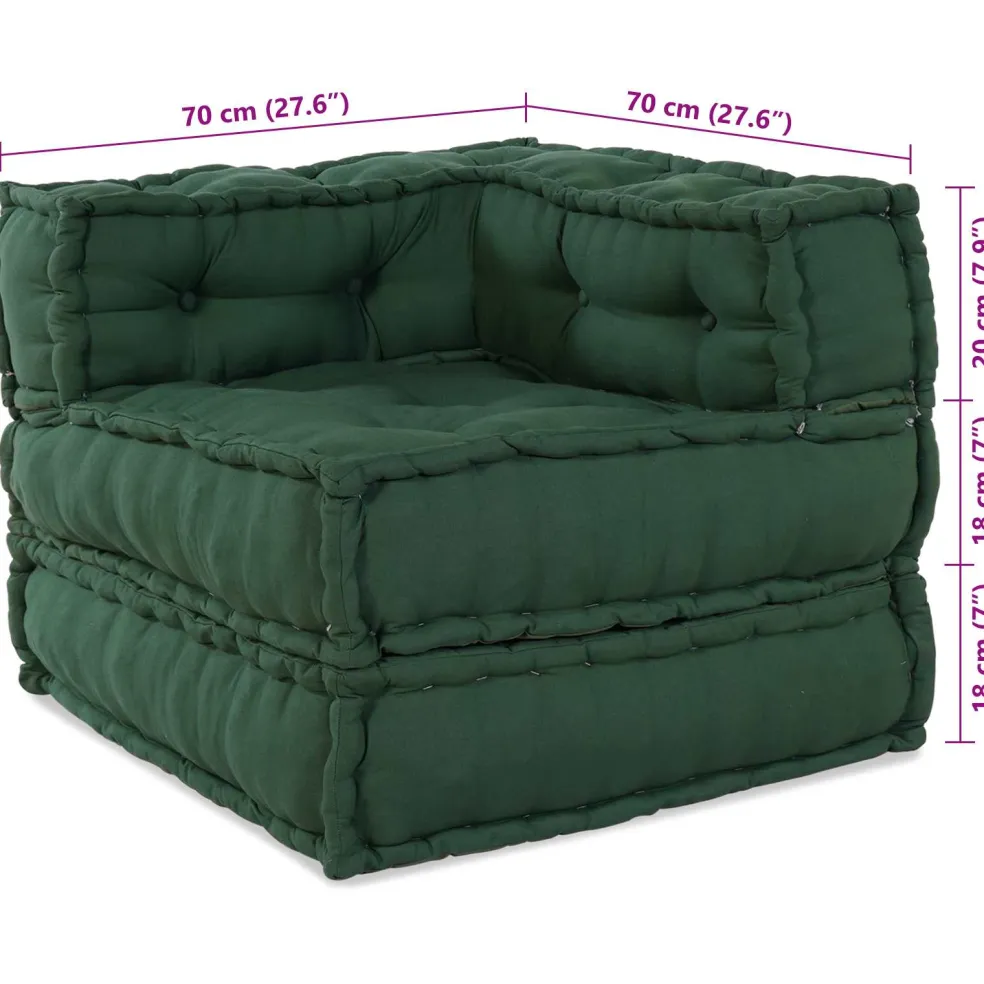 vidaXL Modulair Sofabet 2 st Stof Groen 140 x 70 x 56 cm
