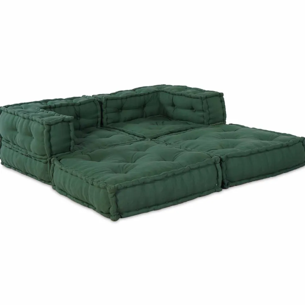 vidaXL Modulair Sofabet 2 st Stof Groen 140 x 70 x 56 cm