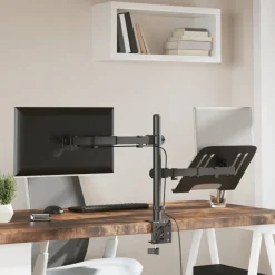 vidaXL Monitorbeugel VESA 75/100 mm zwart staal