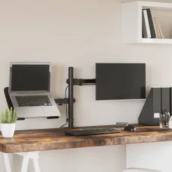 vidaXL Monitorbeugel VESA 75/100 mm zwart staal