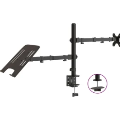 vidaXL Monitorbeugel VESA 75/100 mm zwart staal