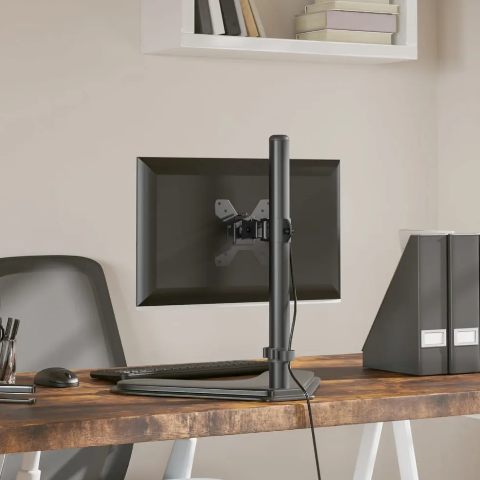 vidaXL Monitorbeugel VESA 75/100 mm zwart staal