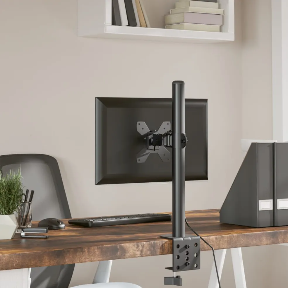 vidaXL Monitorbeugel VESA 75/100 mm zwart staal