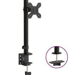 vidaXL Monitorbeugel VESA 75/100 mm zwart staal