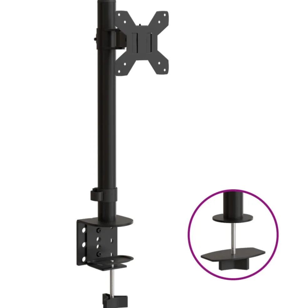 vidaXL Monitorbeugel VESA 75/100 mm zwart staal