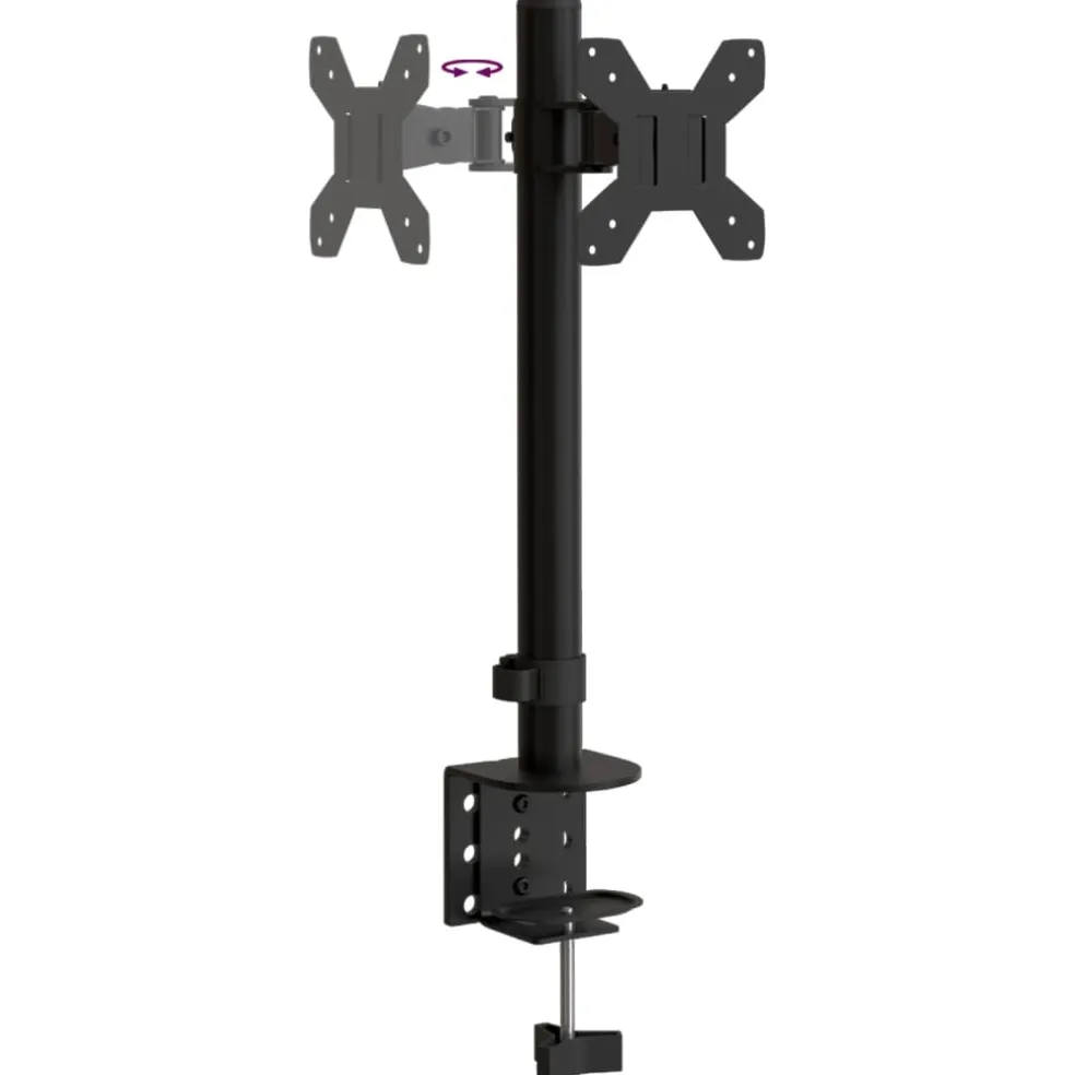 vidaXL Monitorbeugel VESA 75/100 mm zwart staal