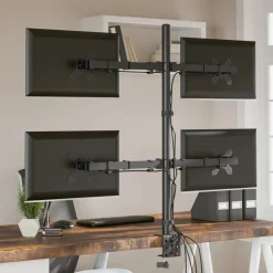 vidaXL Monitorbeugel VESA 75/100 mm zwart staal