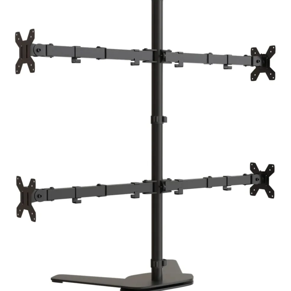 vidaXL Monitorbeugel VESA 75/100 mm zwart staal