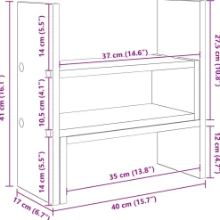vidaXL Monitor Bureau Stand Zwart eiken 40 x 17 x 41 cm Bewerkt hout