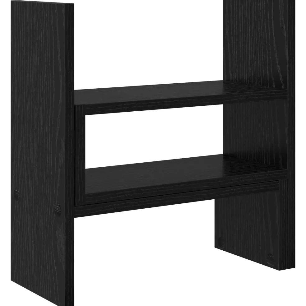 vidaXL Monitor Bureau Stand Zwart eiken 40 x 17 x 41 cm Bewerkt hout