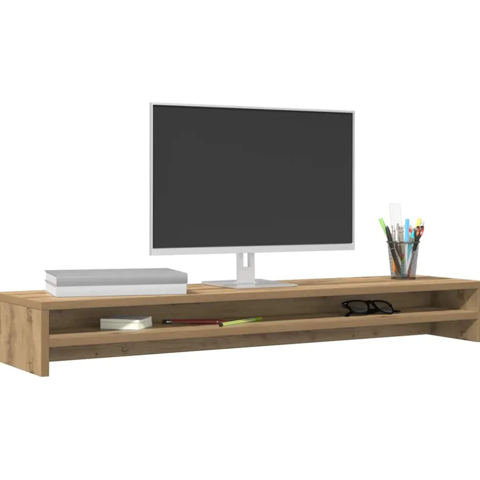 vidaXL Monitorstandaard Artisan Eikenhout 100x24x13 cm