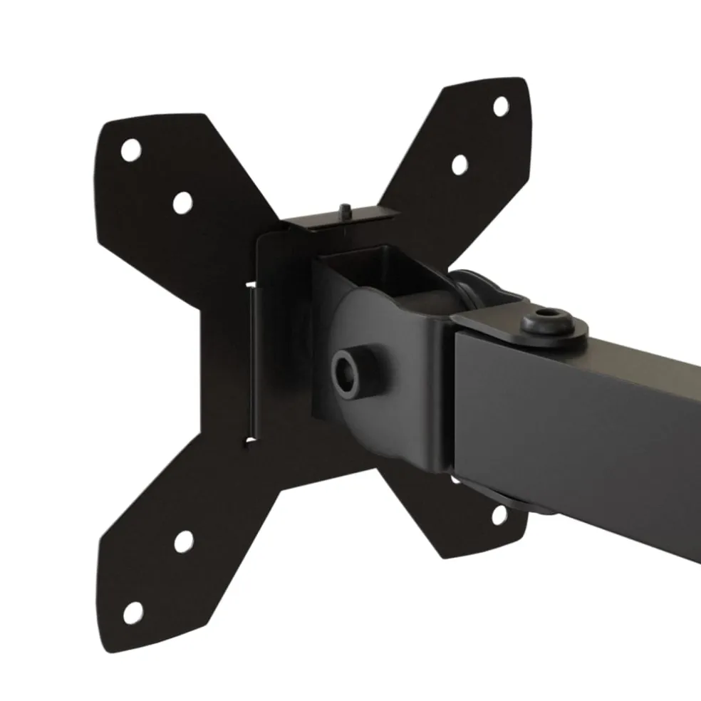 vidaXL Monitorstandaard drieubbel VESA 75/100 mm staal zwart