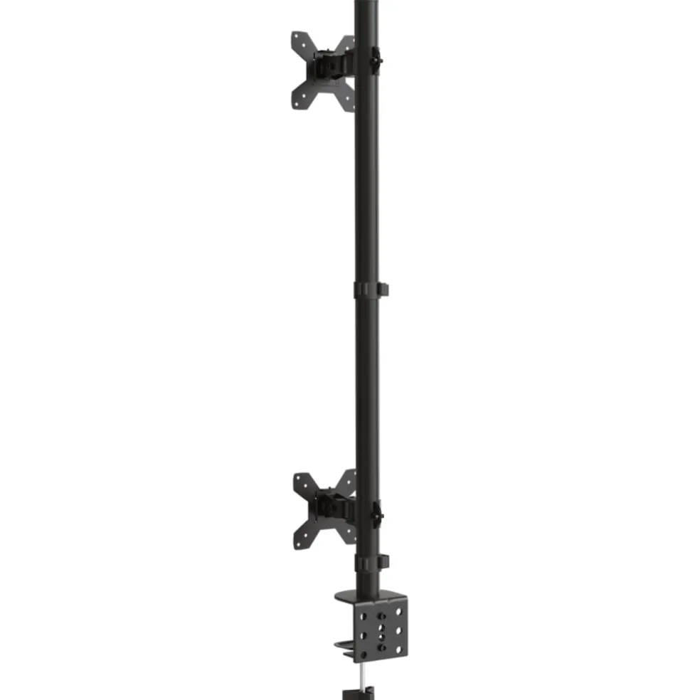 vidaXL Monitorstandaard dubbel VESA 75/100 mm staal zwart