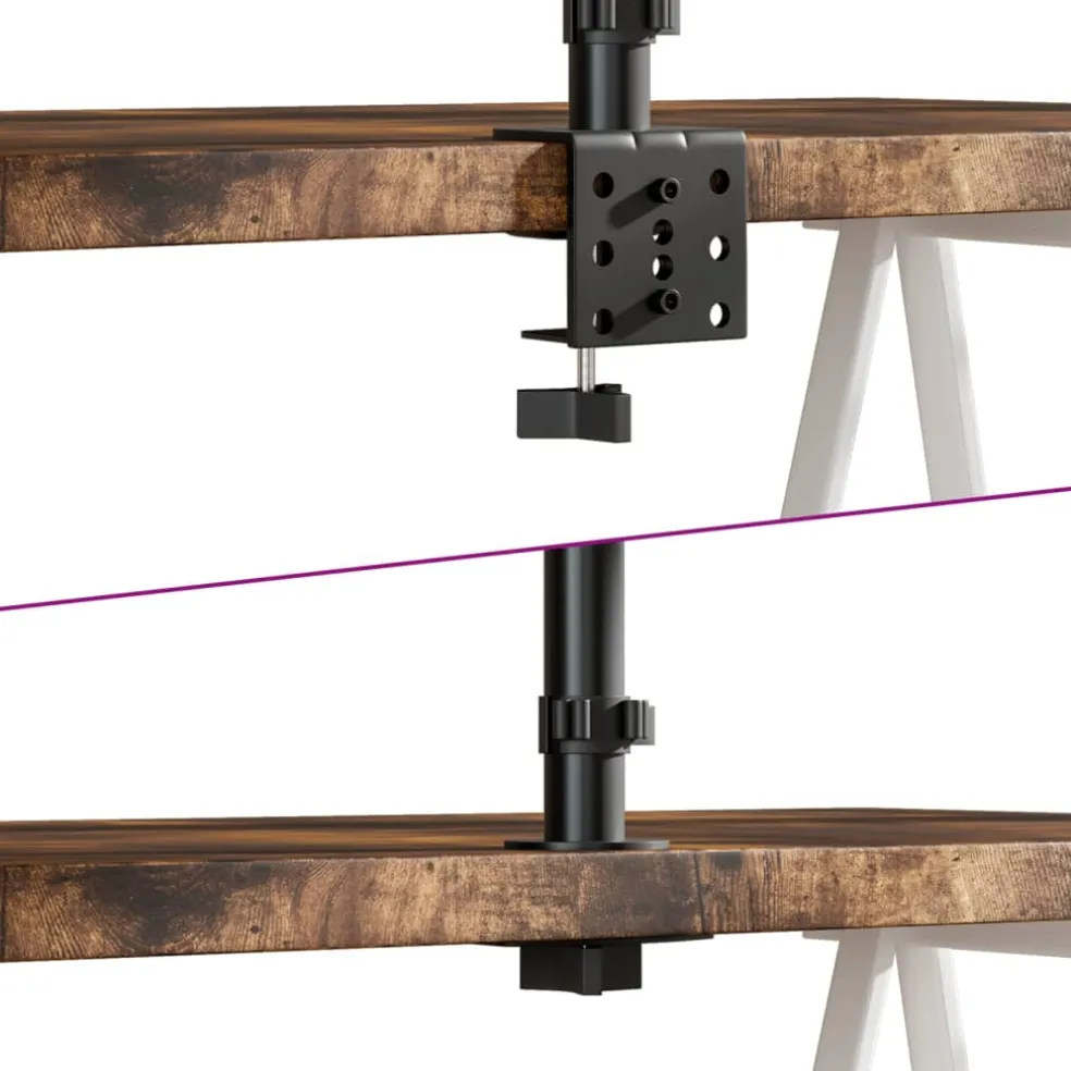 vidaXL Monitorstandaard dubbel VESA 75/100 mm staal zwart