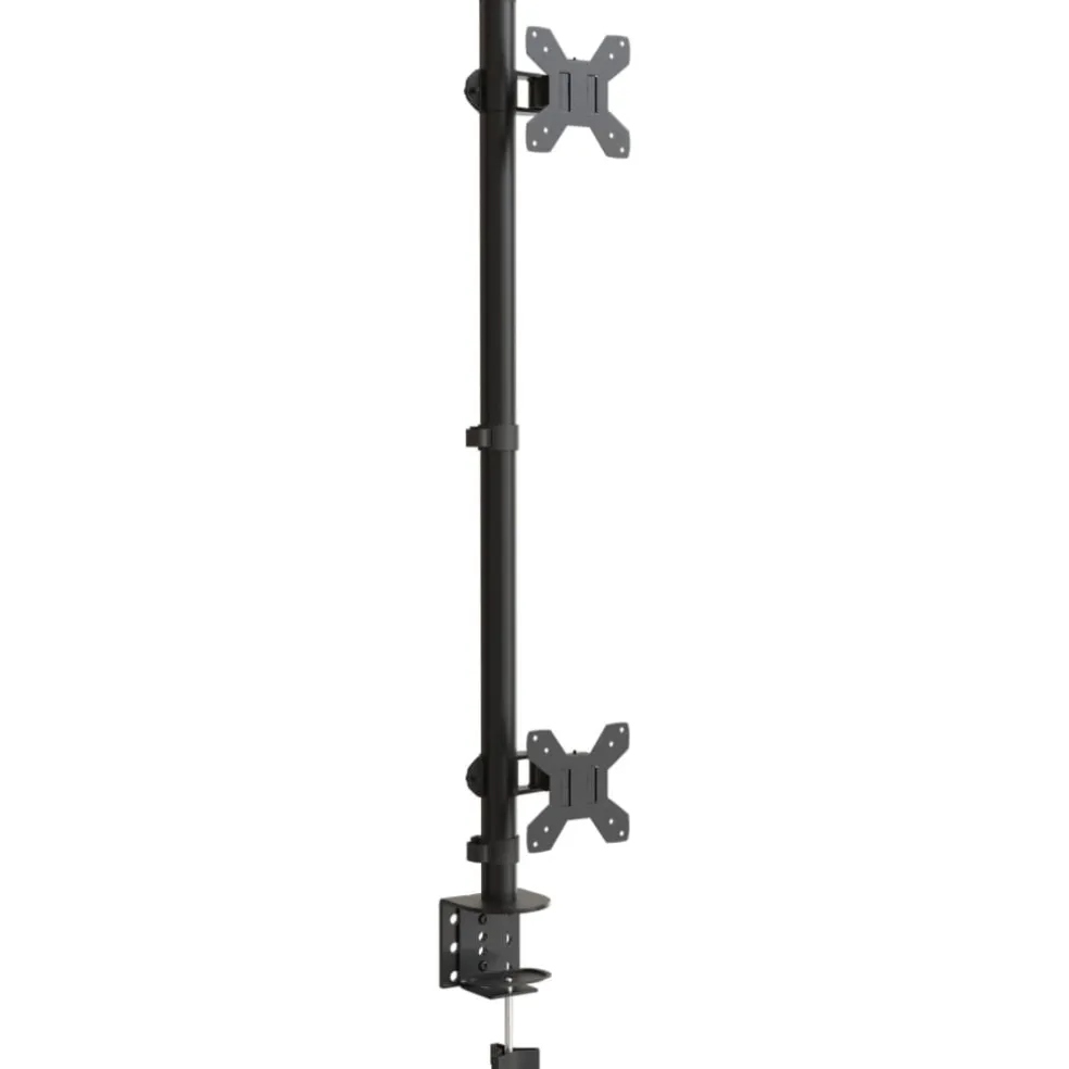 vidaXL Monitorstandaard dubbel VESA 75/100 mm staal zwart