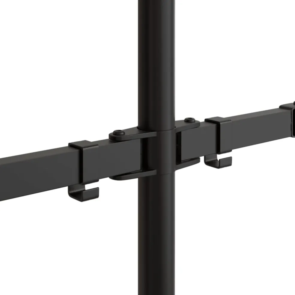 vidaXL Monitorstandaard dubbel VESA 75/100 mm staal zwart