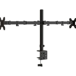 vidaXL Monitorstandaard dubbel VESA 75/100 mm staal zwart