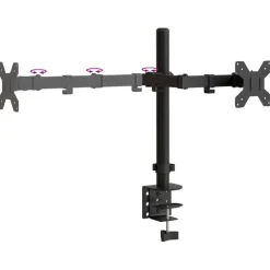 vidaXL Monitorstandaard dubbel VESA 75/100 mm staal zwart