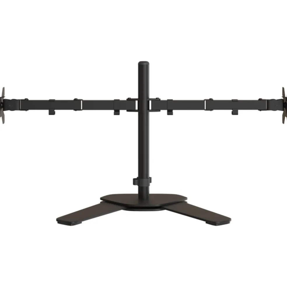 vidaXL Monitorstandaard dubbel VESA 75/100 mm staal zwart