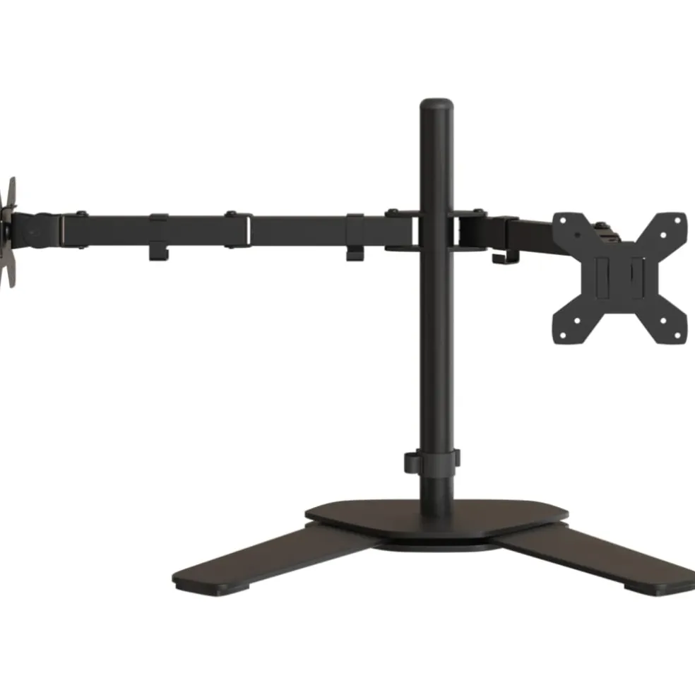 vidaXL Monitorstandaard dubbel VESA 75/100 mm staal zwart