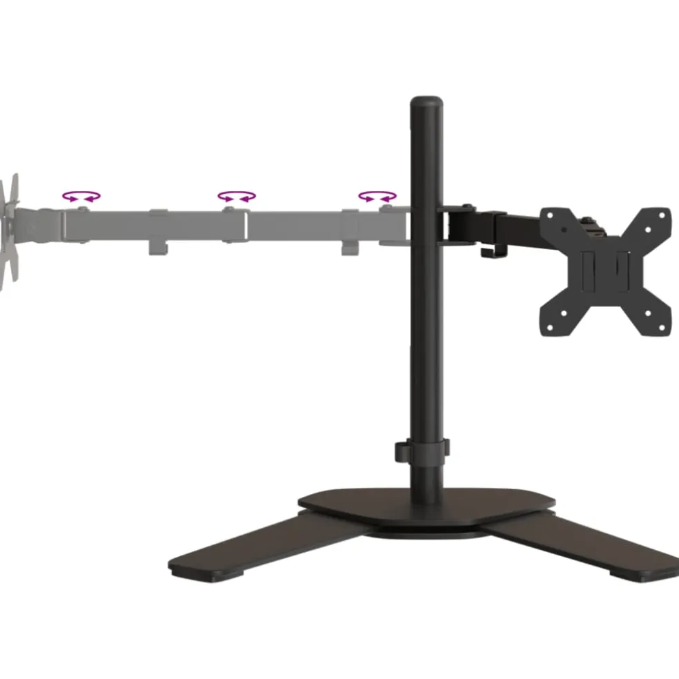 vidaXL Monitorstandaard dubbel VESA 75/100 mm staal zwart