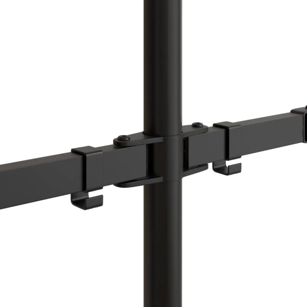 vidaXL Monitorstandaard dubbel VESA 75/100 mm staal zwart