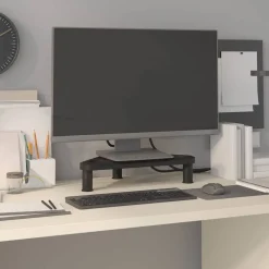vidaXL Monitorstandaard hoek 49x28x10,5 cm zwart