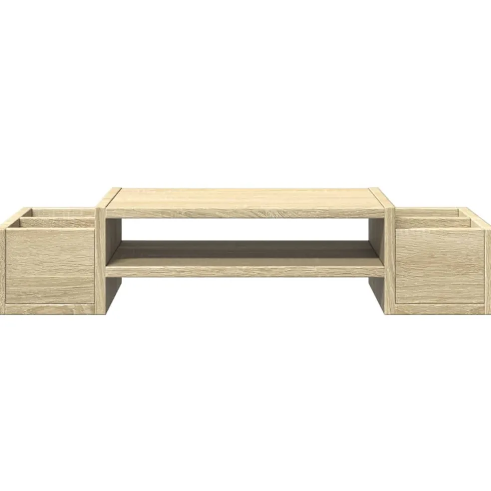 vidaXL Monitorstandaard met opbergruimte 70x27x15 cm hout sonoma eiken