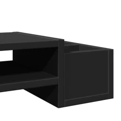 vidaXL Monitorstandaard met opbergruimte 70x27x15 cm hout zwart