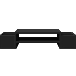 vidaXL Monitorstandaard met opbergruimte 70x27x15 cm hout zwart