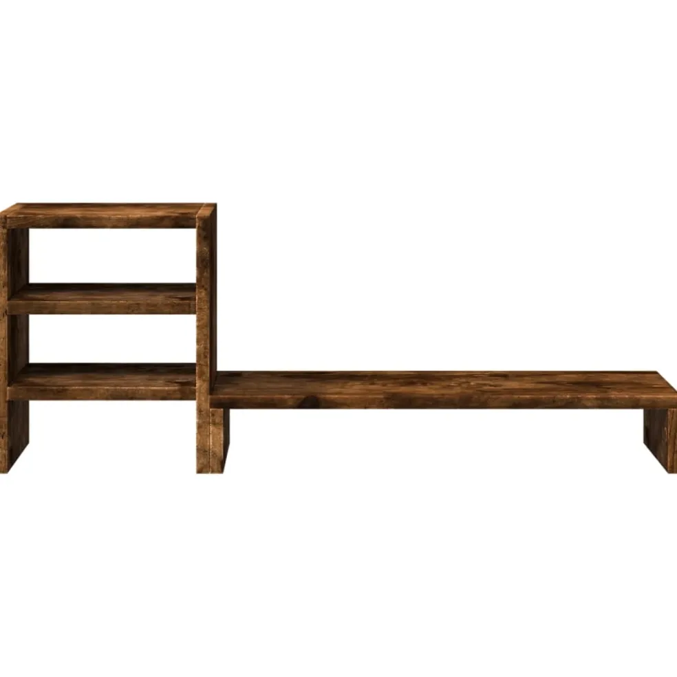 vidaXL Monitorstandaard met bureau-organizer hout gerookt eikenkleurig