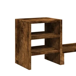 vidaXL Monitorstandaard met bureau-organizer hout gerookt eikenkleurig
