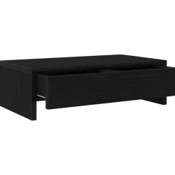 vidaXL Monitorstandaard met lades, zwart eiken, 50x27x15 cm, bewerkt hout