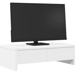 vidaXL Monitorstandaard met lades 50x27x15 cm bewerkt hout wit