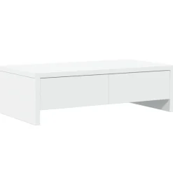 vidaXL Monitorstandaard met lades 50x27x15 cm bewerkt hout wit