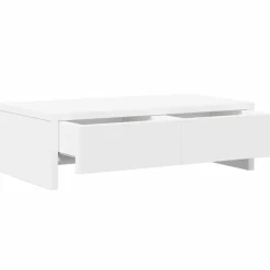 vidaXL Monitorstandaard met lades 50x27x15 cm bewerkt hout wit