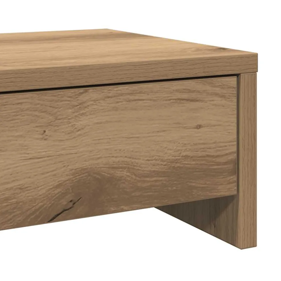 vidaXL Monitorstandaard met lades 50x27x15 cm hout artisanaal eiken